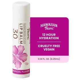 Hawaiian Tropic Tropical Lip Balm SPF 30 Sunscreen Protection, 0.14 Oz Tube Hawaiian Tropic Tropical Lip Balm SPF 30 Sunscreen Protection, 0.14 Oz Tube